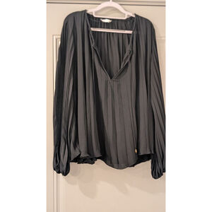 Zara Black Pleated Blouse
